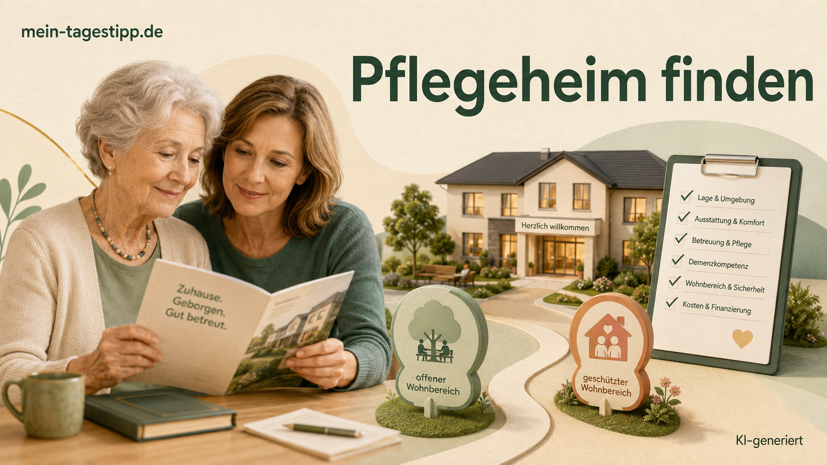 Das passende Pflegeheim finden – auch bei Demenz und besonderem Schutzbedarf